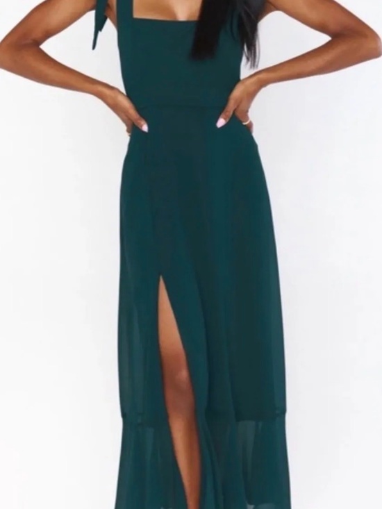 Show Me Your MuMu Dresses & Skirts - Show Me Your MuMu Deep Teal Square-Neck Maxi Dress with Front Slit